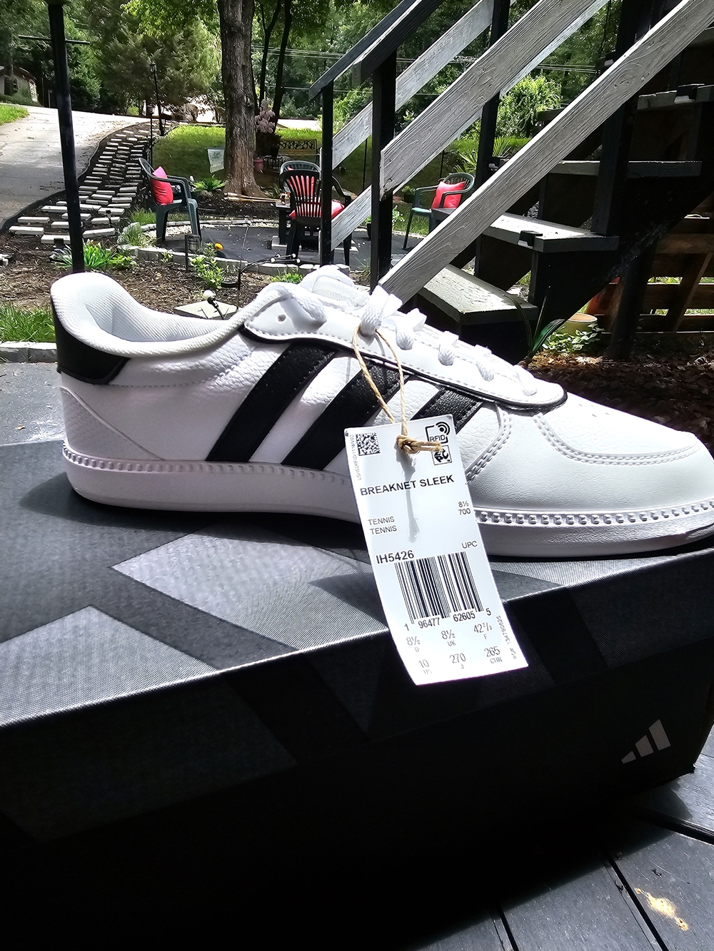 Adidas Breaknet Sleek White Sneakers with Black Stripes